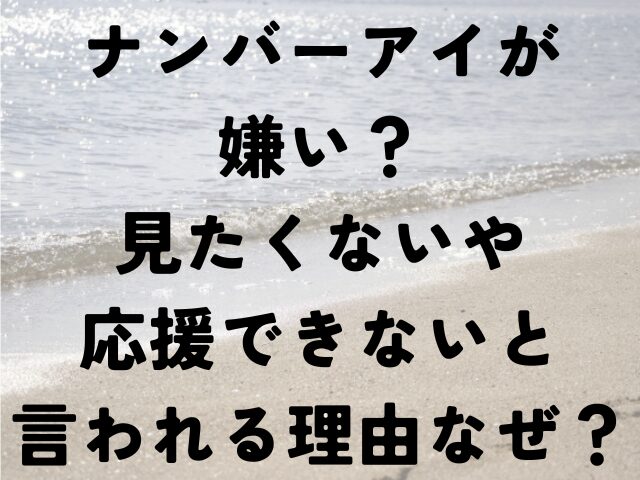 ナンバーアイ　嫌い　見たくない　応援できない　理由　なぜ